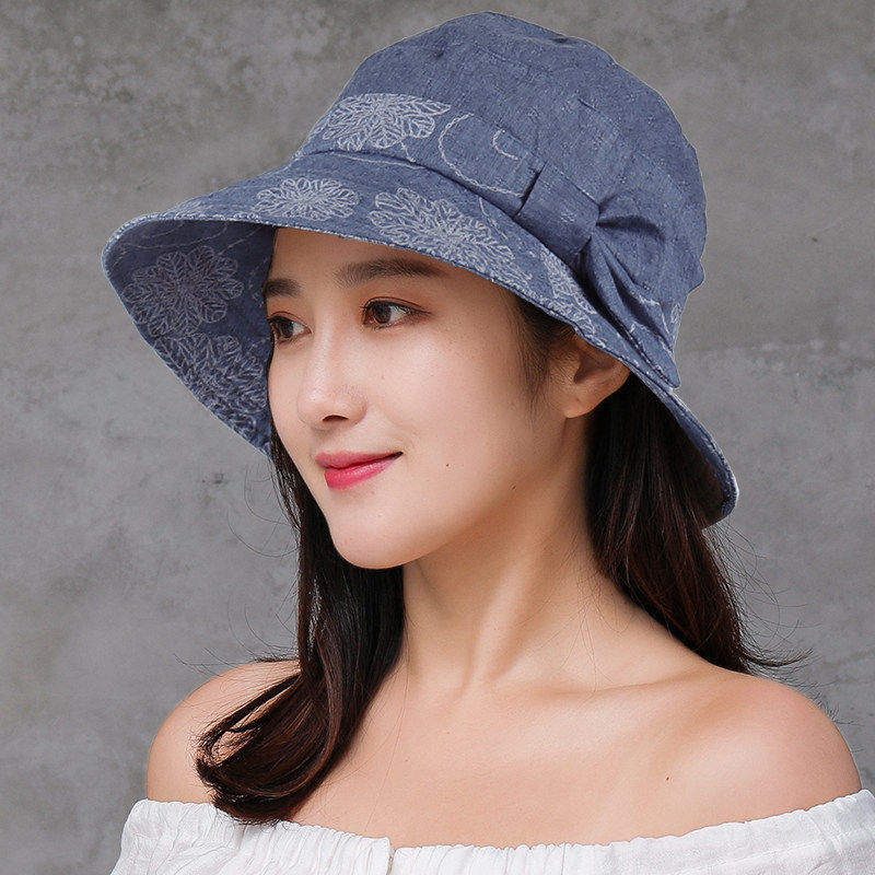 中老年人太阳帽女士妈妈遮阳帽老人盆帽夏薄款渔夫帽可折叠防晒帽