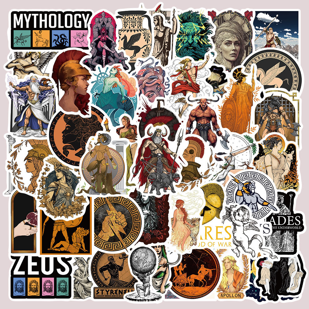 50张希腊神话美学贴纸卡通西方复古艺术人物标志涂鸦装饰防水贴画,文具电教/文化用品/商务用品,贴纸/立体贴纸,淘宝优惠券,粉丝福利购,淘宝优惠卷