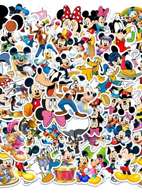 50张卡通动画片米妮米老鼠唐老鸭米奇妙妙屋贴纸可爱装饰防水贴画
