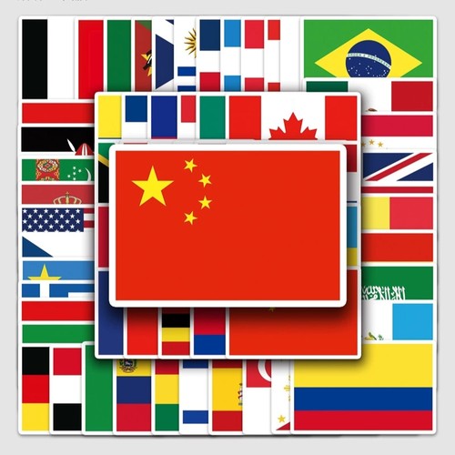 装饰防水贴画行李箱国旗贴纸可爱