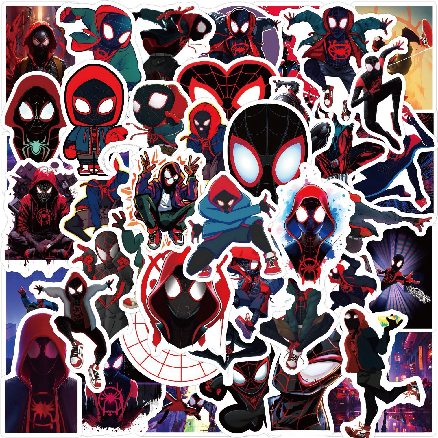 卡通蜘蛛侠贴纸迈尔斯防水贴画