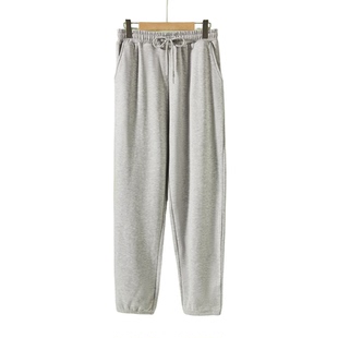 抽绳百搭长裤 女加绒加厚卫裤 运动裤 100%桑蚕丝拉绒真丝束脚灯笼裤