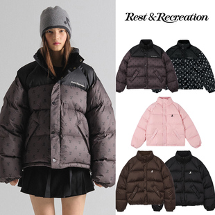 韩国正品rest宽松拼色RR羽绒服外套2025秋冬新款小个子潮流女装