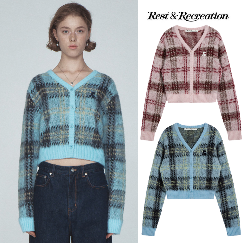 RR格子撞色羊毛开衫潮流