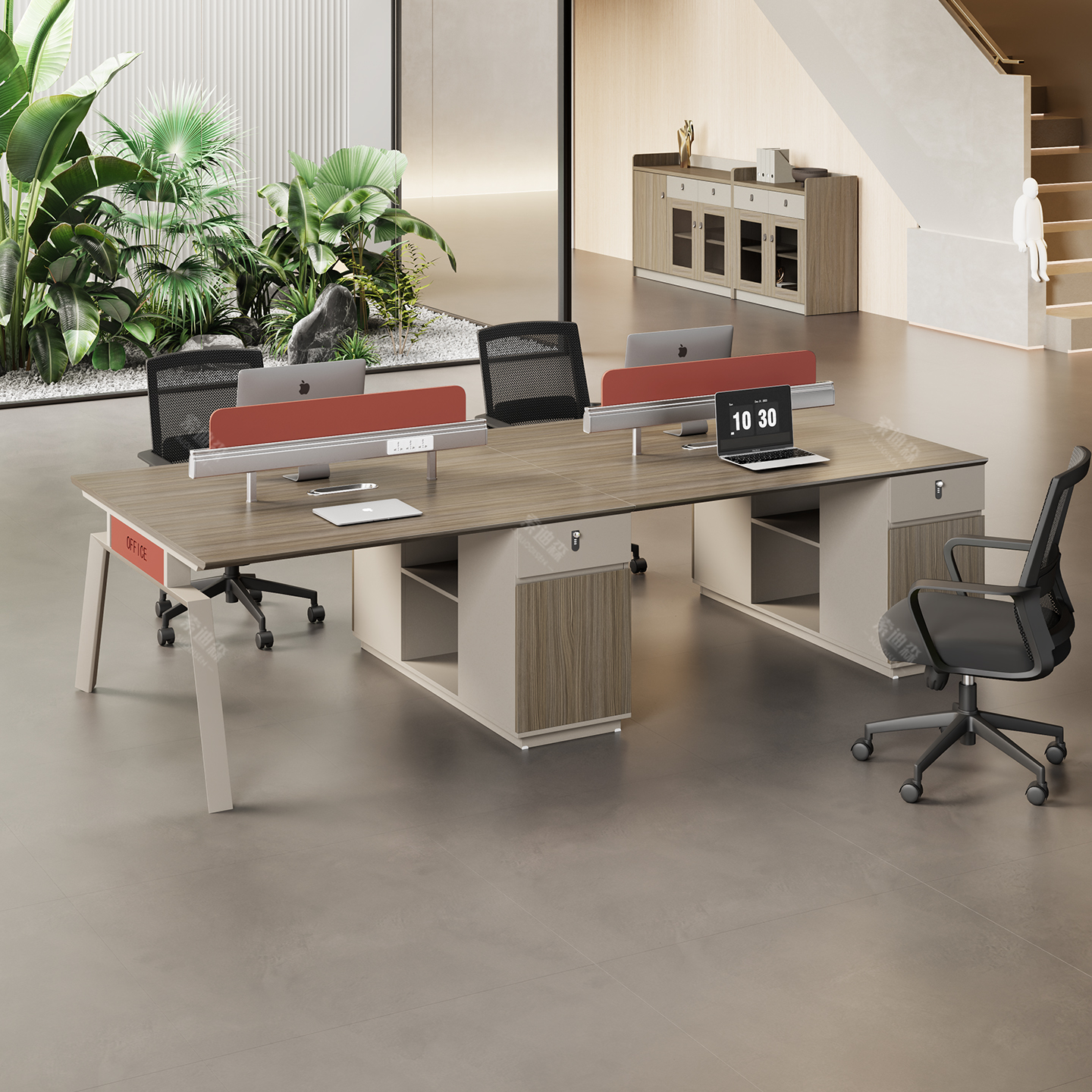 员工位办公桌简约现代职员桌屏风卡座办公室电脑桌椅组合四人卡位