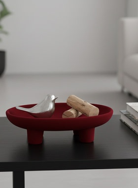 简约现代红树脂动物茶几收纳摆件