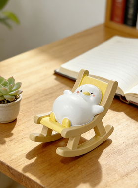 萌宠树脂摇椅桌面摆件午睡