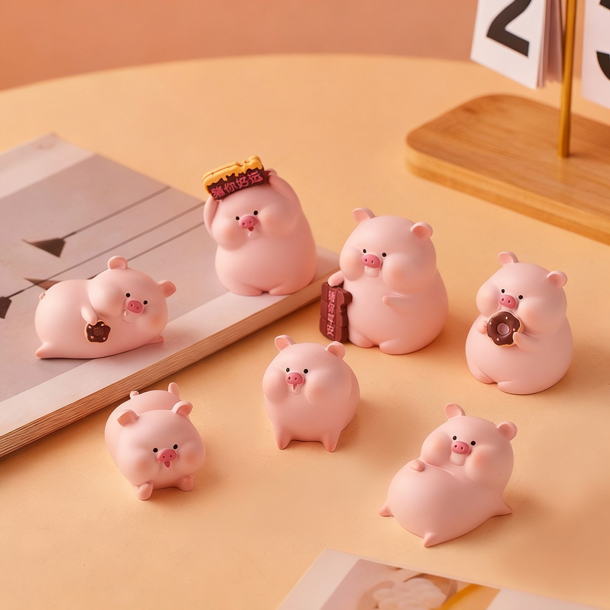 软萌治愈系粉色小猪桌面摆件树脂工艺卡通可爱装饰品,家居饰品,桌面摆件,淘宝优惠券,粉丝福利购,淘宝优惠卷