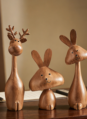 复古中式木质摆件中古风