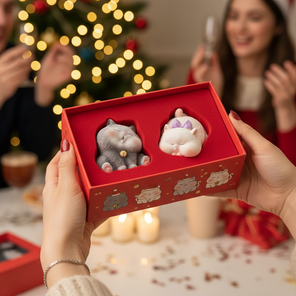 软萌治愈猫咪树脂摆件礼盒情侣