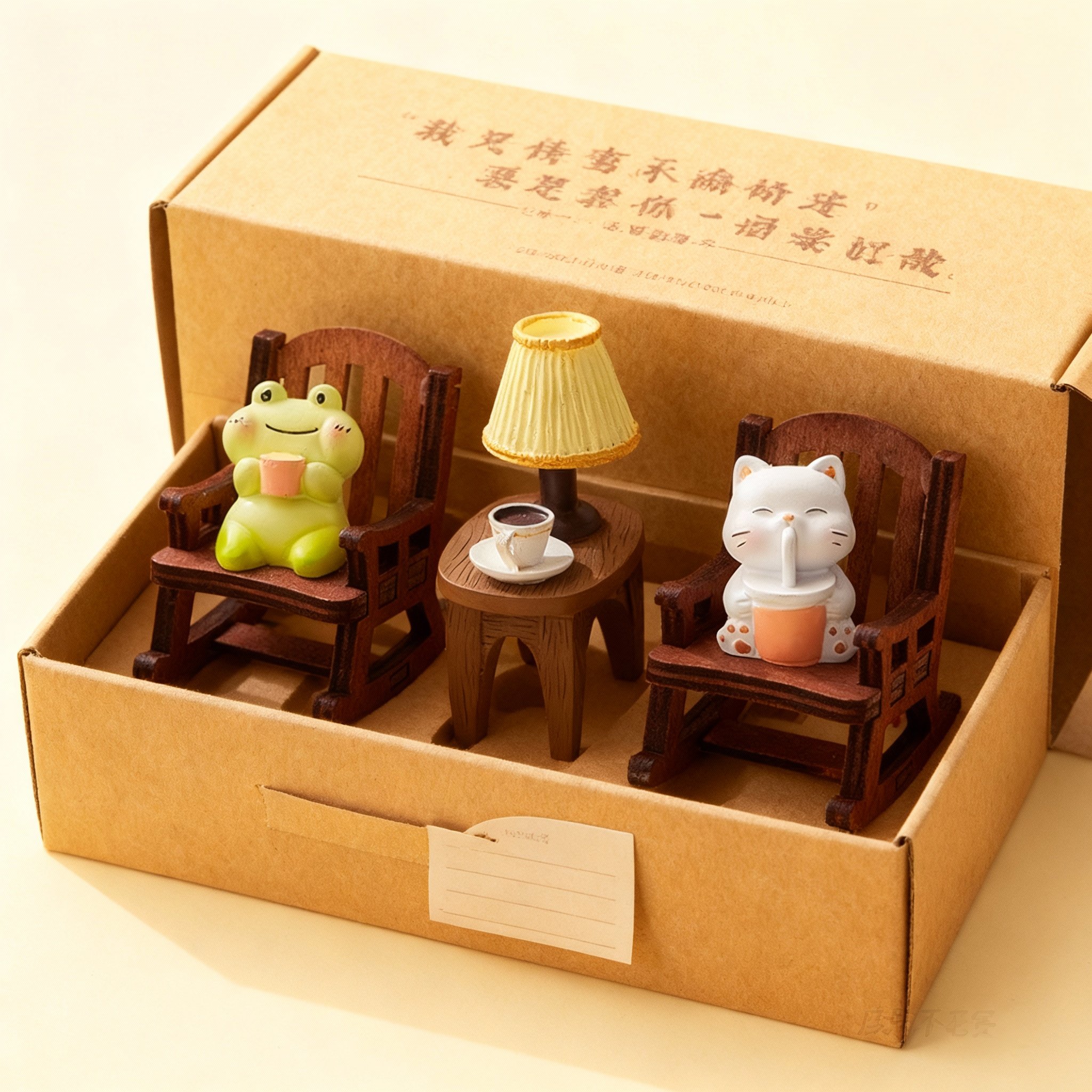 创意迷你树脂动物茶几摆件礼物