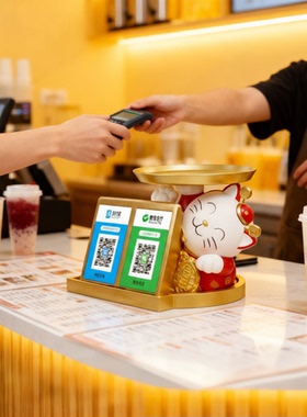 招财猫树脂新中式开业收纳摆件