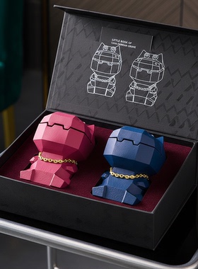 新中式几何水泥桌面收纳摆件