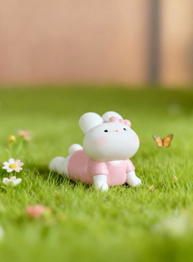 少女心树脂小兔子桌面摆件礼物