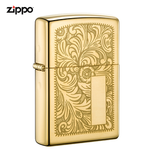 Zippo打火机正品 火机黄铜威尼斯人双面刻花礼物送男友 正版
