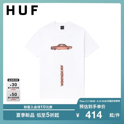 HUF男装夏季新品潮流图案印花圆领短袖T恤S02168M