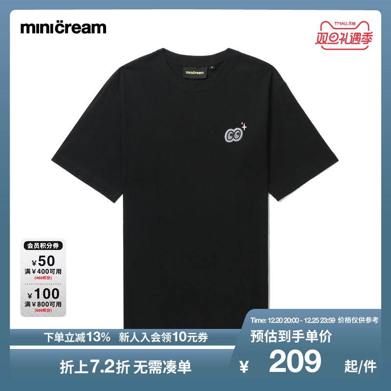 mini cream女装2023夏季新款小怪兽天使图案印花简约T恤SS6121K