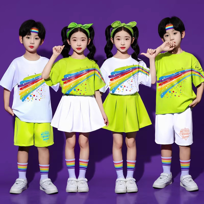 新款儿童啦啦队演出服小学生运动会开幕式男女春秋服装幼儿园班服