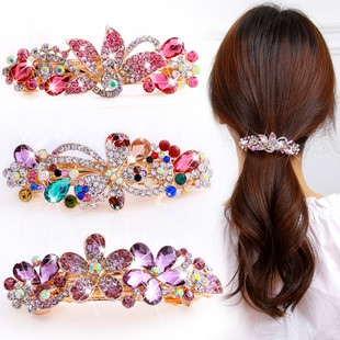 时尚百搭后脑勺气质女发卡大号水钻成人发夹弹簧夹半扎精致夹子