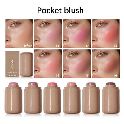 3-in-1Blush Stick Lasting Brightens Facial Cheek Stick Moist