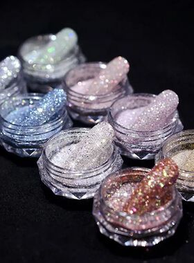 8Bottles Set Nail Crystal Diamond Powder Rainbow Shiny Nail