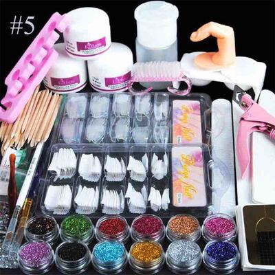 12色Pro Nail Acrylic Kit Powder Glitter Full Manicure Set