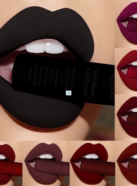 Qibest Brand Makeup Lipstick Matte Lipstick Brown Nude Black