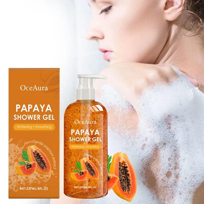 Papaya Whitening Shower Gel Exfoliating Fade Pigmentation La