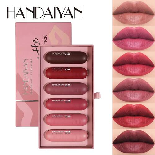 Matte Lipstick Set 6 Colors Velvet Texture Long Lasting Non
