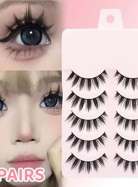 5 Pairs Manga Lashes Eyes Lashes Soft Natural Long Eyelashes