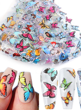 10pcs Butterfly Nail Foils Holographic Stickers for Nails