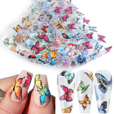 10pcs Butterfly Nail Foils Holographic Stickers for Nails