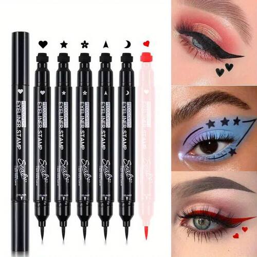 7 Styles Eyeliner Stamp Pen Red Black Liquid Eyeliner Pen Do