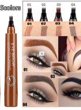 4 Head Fork Tip Eyebrow Tattoo Pen Liquid Brow Enhancer Dye