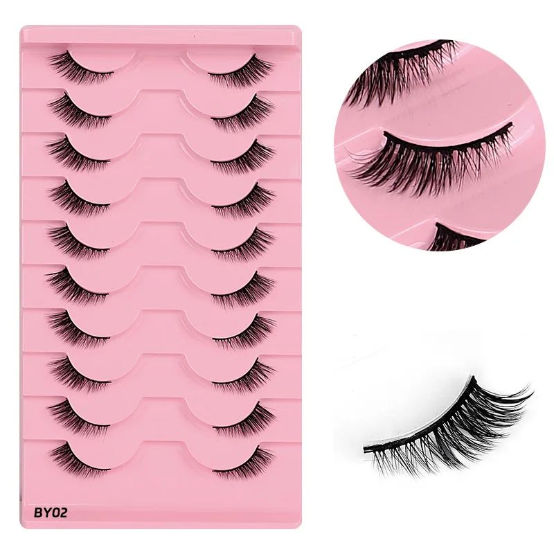 Half eye 10 pairs Fox eye makeup False eyelashes Sweet cool