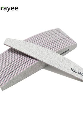 Nail File Buffer 100/180 Grit Half Moon Nail Files Double Si