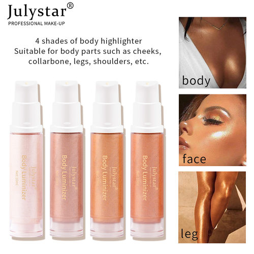 4 Color Bronze Body Shimmer Oil Face Brighten Glow Pearl Whi