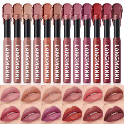 Twelve-color Matte Lipstick Single Pack Durable Full-managed