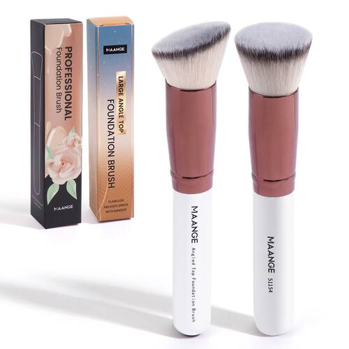 3PCS Foundation Makeup Brush Set Flat Angled Kabuki Powder B