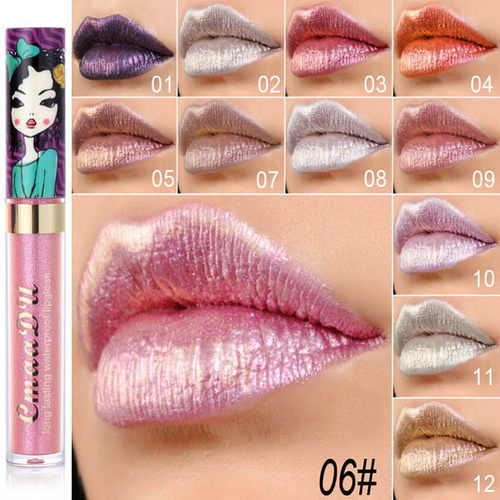 11 Colors Korea Matte Glitter Lipstick Pink Nude Matte Glite