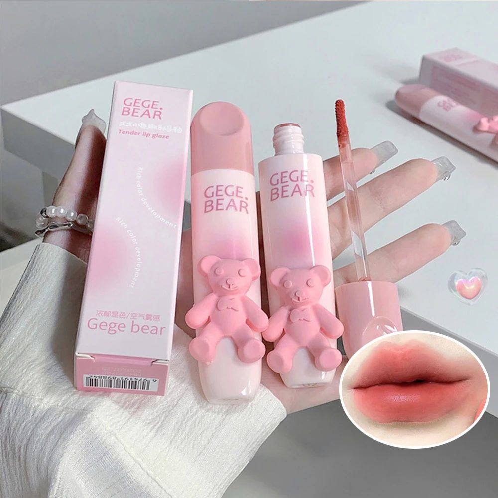 Gegebear Bear Lip Glaze Matte Velvet Lipstick Long-lasting W