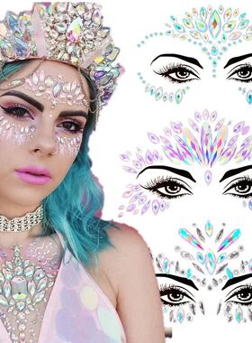 3D Sexy Face Tattoo Stickers Temporary Tattoos Glitter Fake