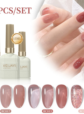3Pcs/6Pcs Gel Nail Polish Red Brown Colors Semi Permanent UV