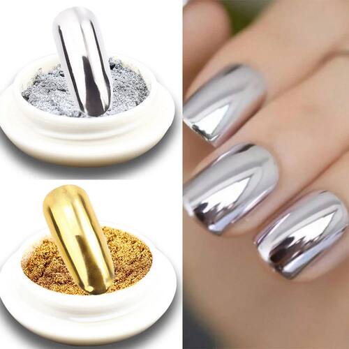 1Jar Metallic Mirror Chrome Nail Powder Holographic Laser Si