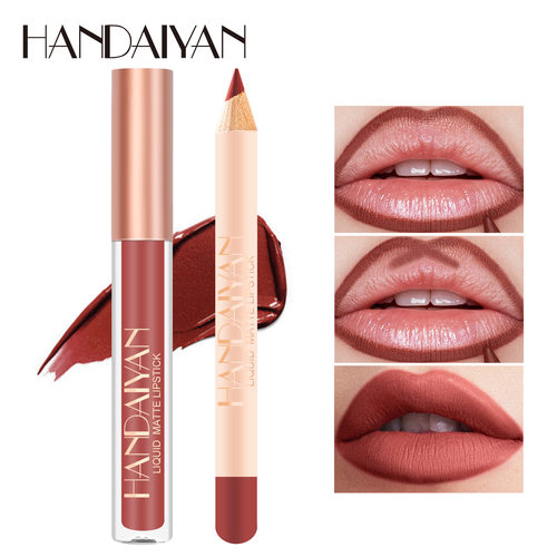 HANDAIYAN Double Head Matte Lip Gloss Lip Tint Liner唇彩唇线 - 封面