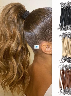 10pcs BPonytail Rubber Elastic Hook Hair Bands For Women马尾