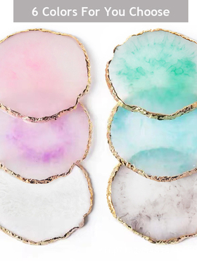 1PC Round Resin Agate Stone Nail Color Palette Gel Polish