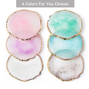 1PC Round Resin Agate Stone Nail Color Palette Gel Polish
