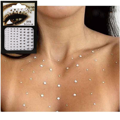 6 Colors Tattoo Sticker Glitter Diamond Makeup Eyeliner Eyes