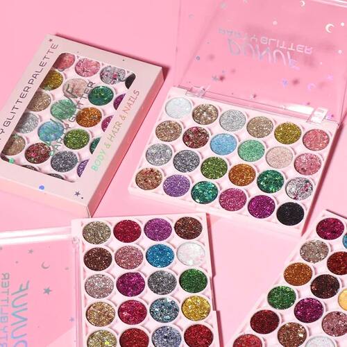 24Colors Body Face Glitter Gel Palette Waterproof Eye Hair L